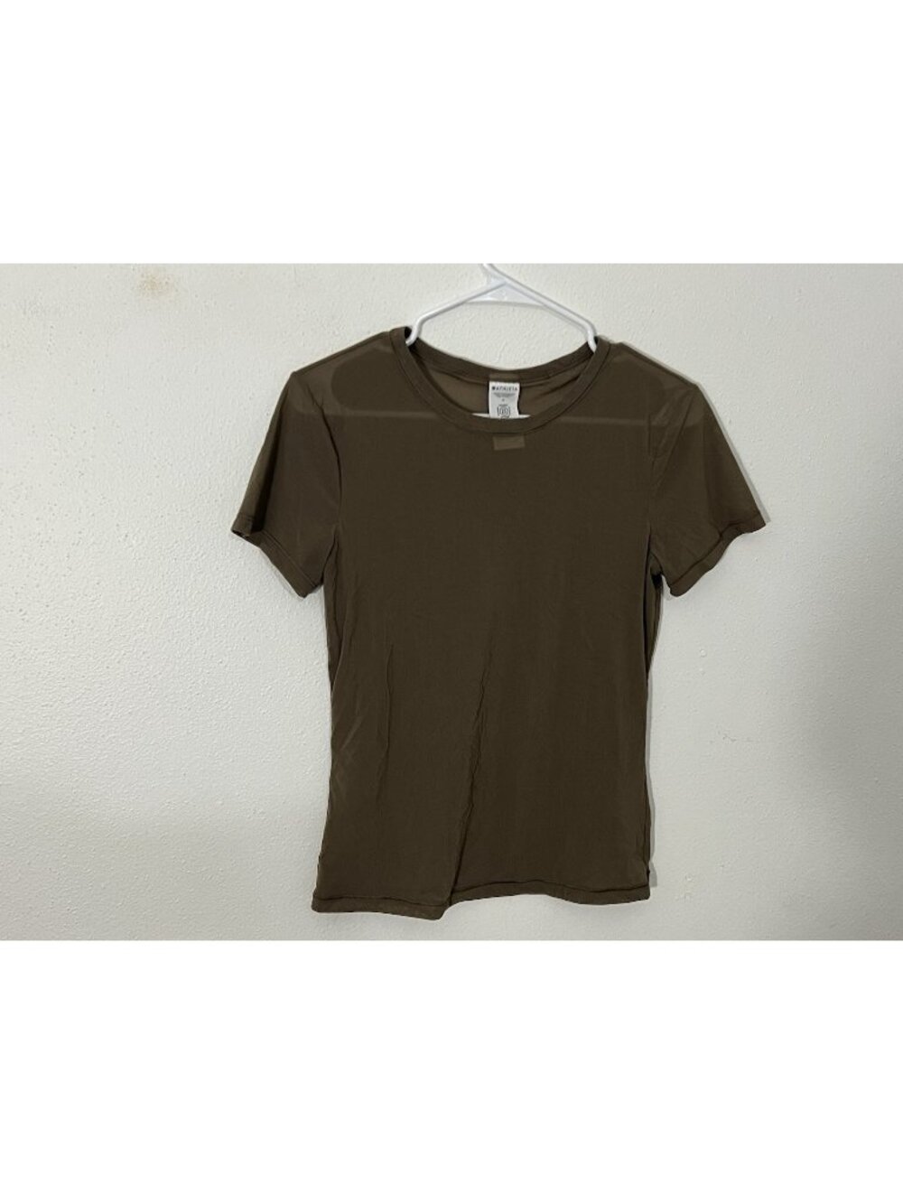 Athleta Olive Green Mesh Short Sleeve T Shirt Size Medium